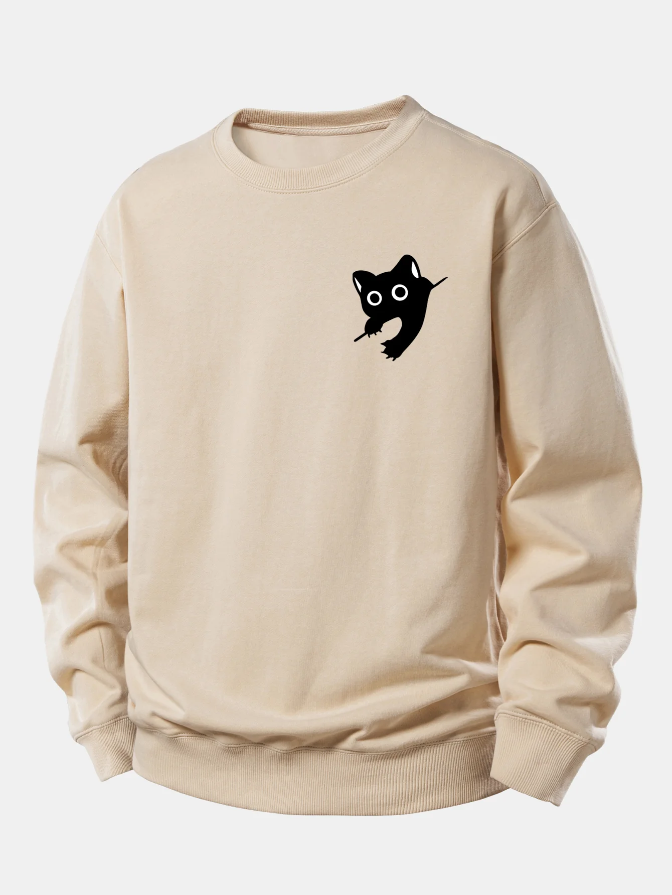 Black Cat Print Relax Fit Sweatshirt - Image 4