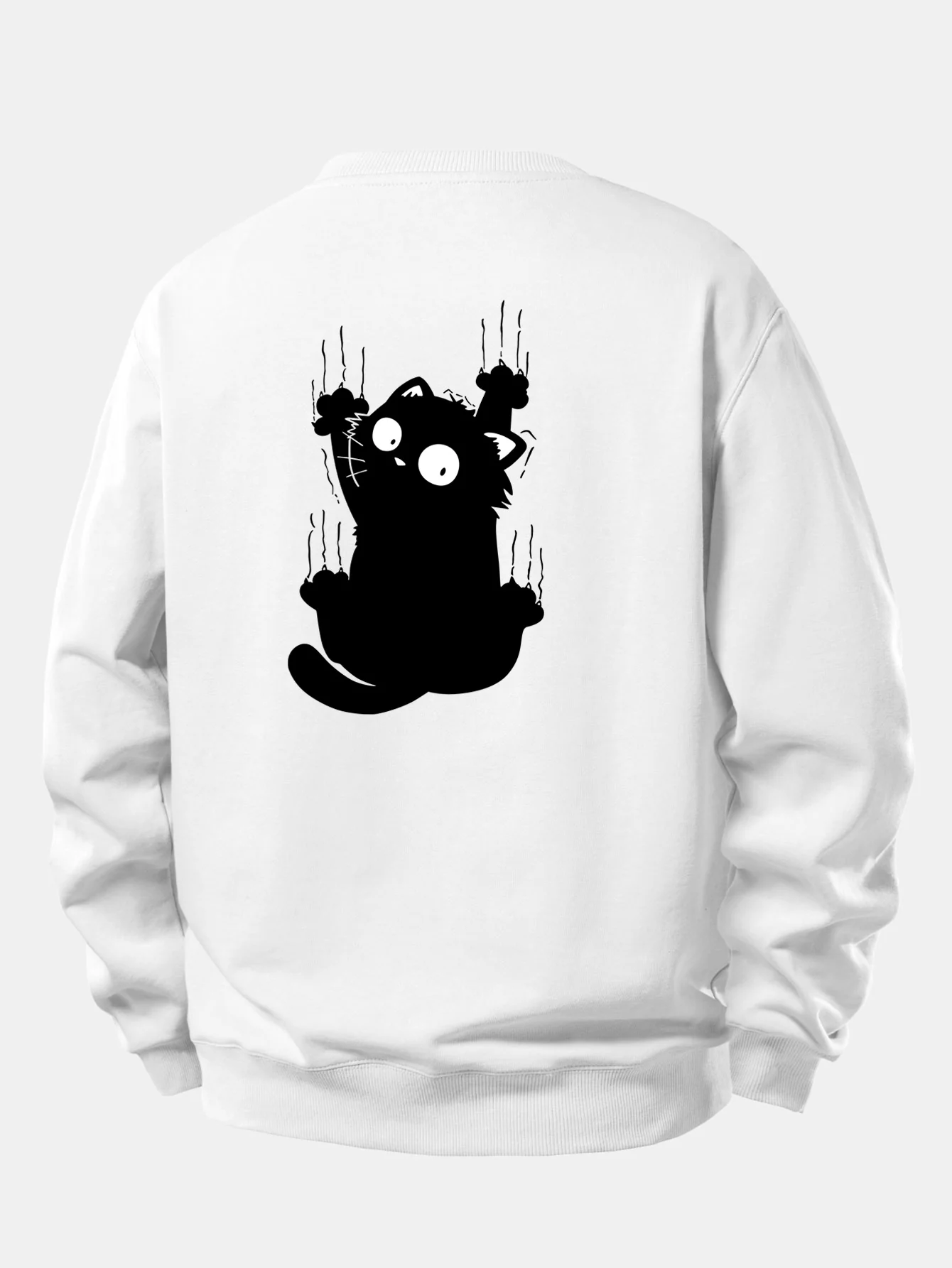 Black Cat Print Relax Fit Sweatshirt - Image 7