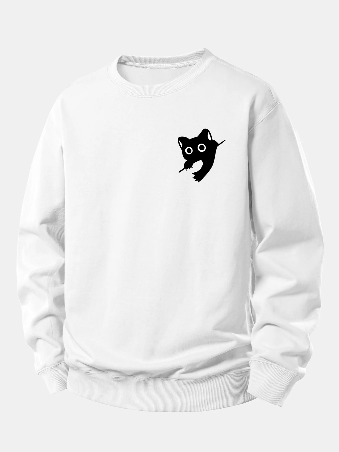 Black Cat Print Relax Fit Sweatshirt - Image 8