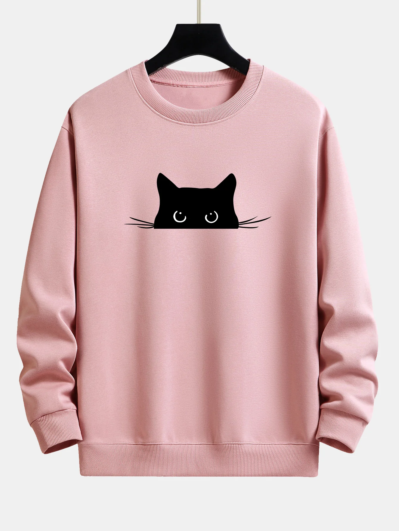 Sweatshirt mit lockerem Schnitt und schwarzem Katzenmotiv - Image 3