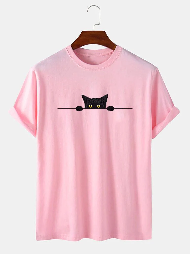 Schwarze Katze Druck T-Shirt - Image 3