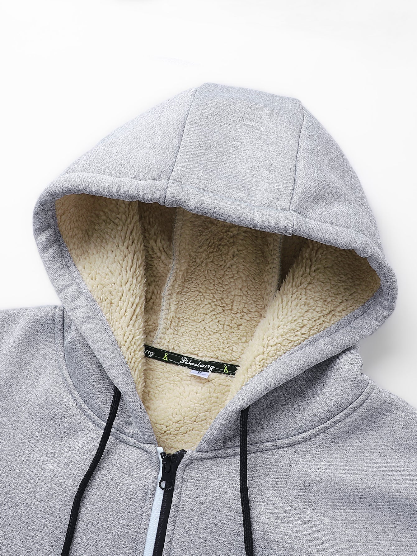 Black Cat Print Teddy Lined Zipper Hoodie - Image 10