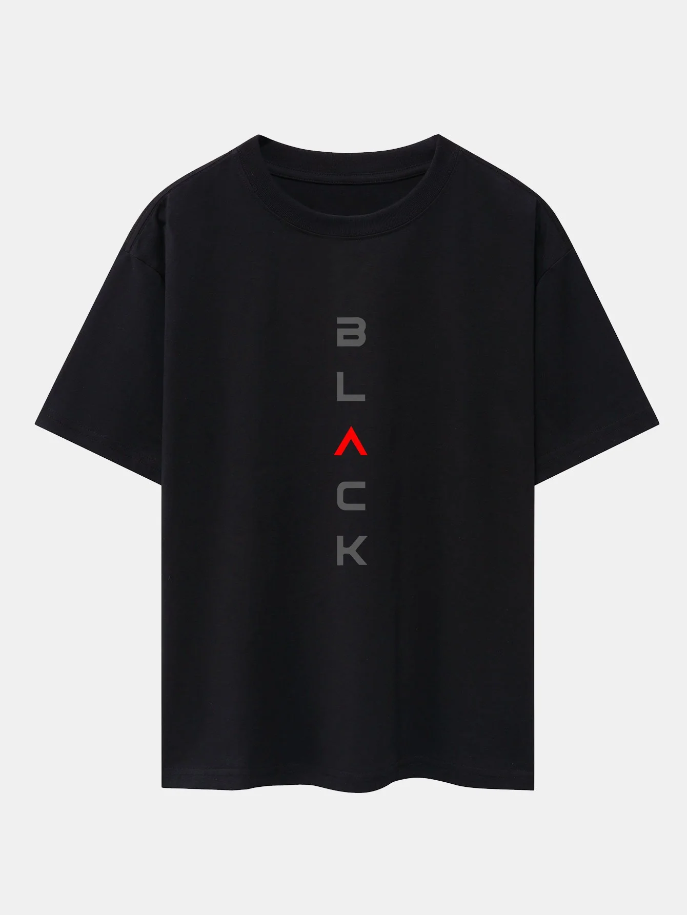 Schwarzes Print Drop Shoulder Oversize T-Shirt