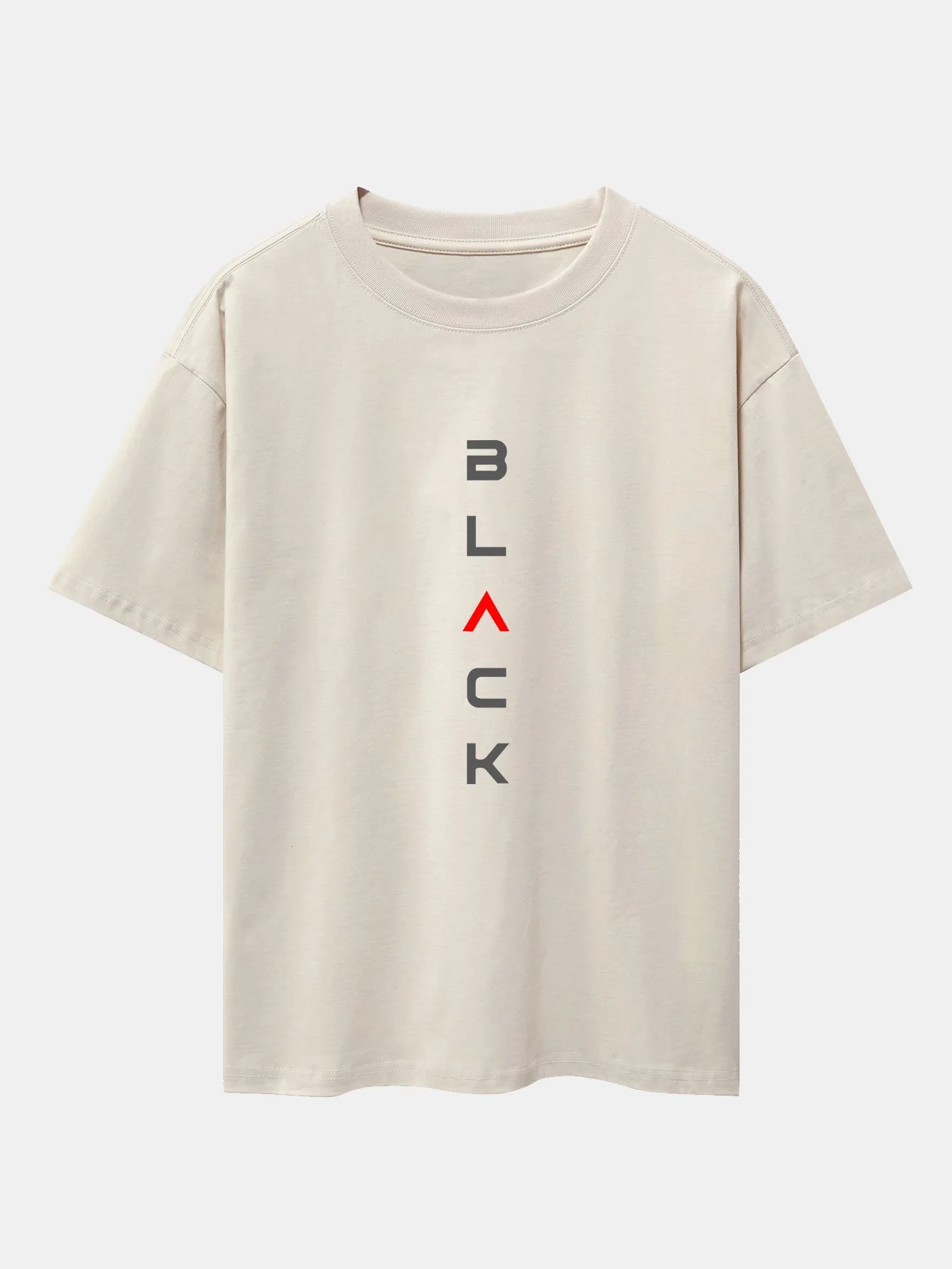 Schwarzes Print Drop Shoulder Oversize T-Shirt - Image 3