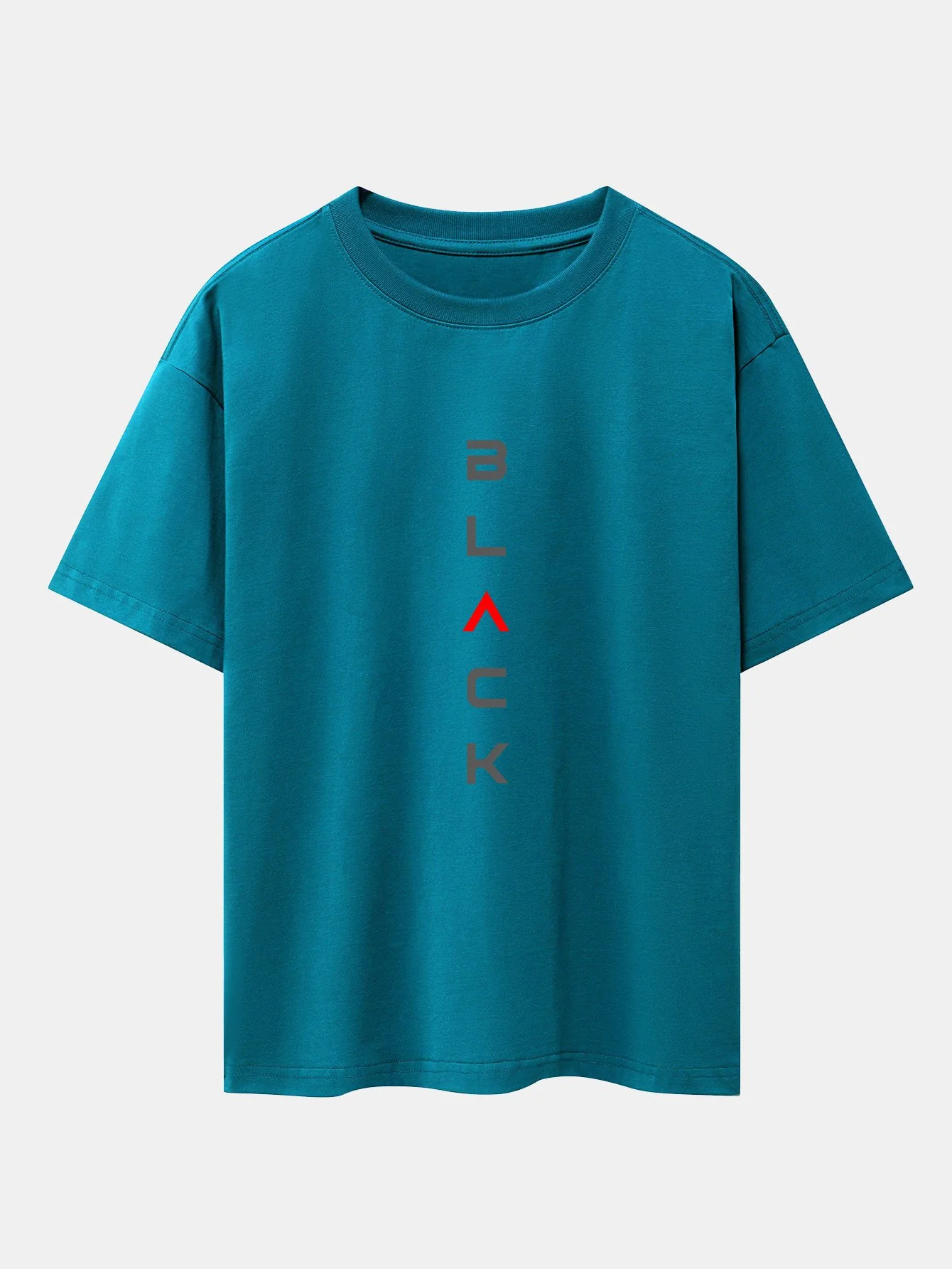 Schwarzes Print Drop Shoulder Oversize T-Shirt - Image 5