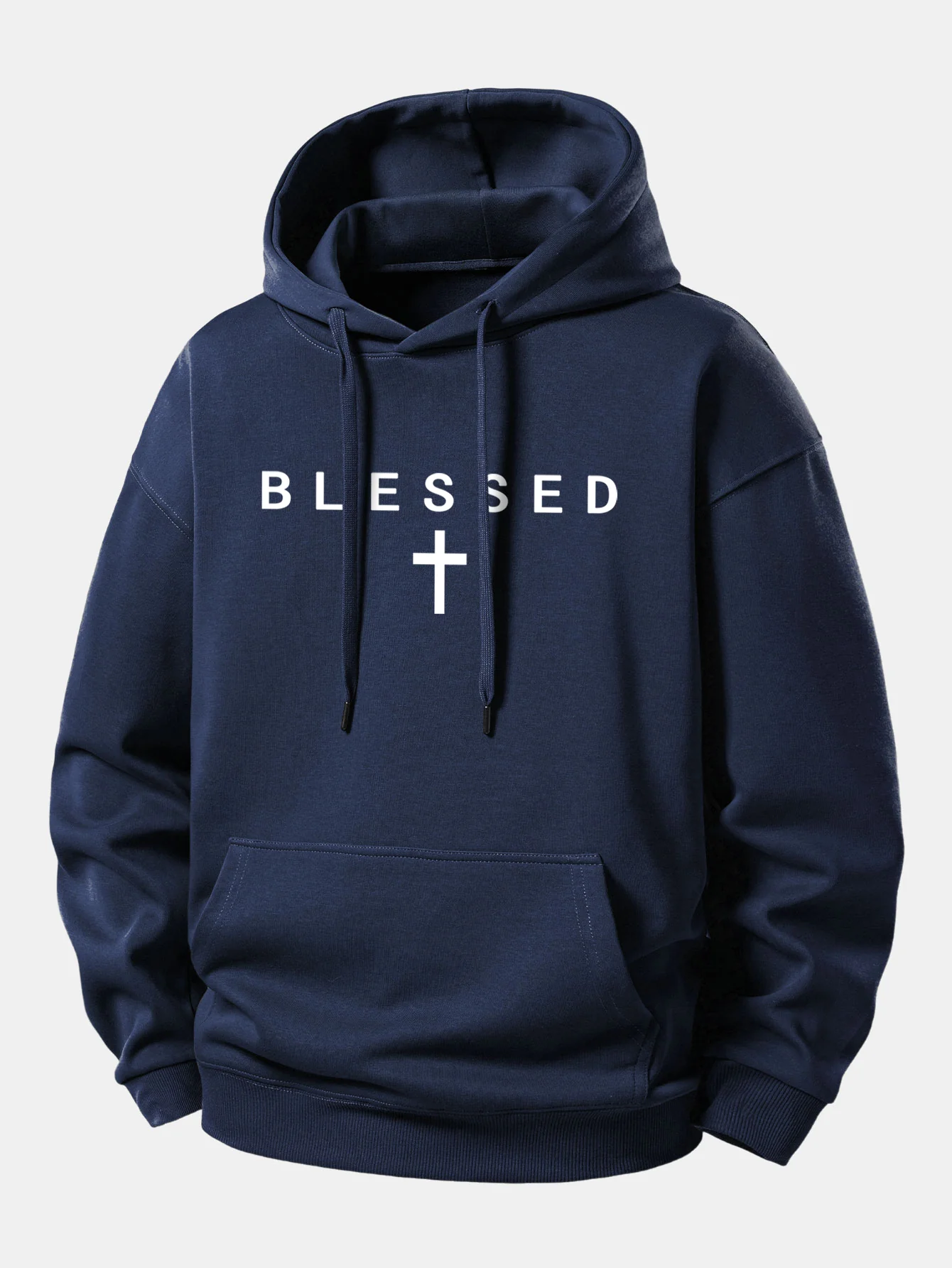 Blessed Cross Print Relax Fit Hoodie - Image 9