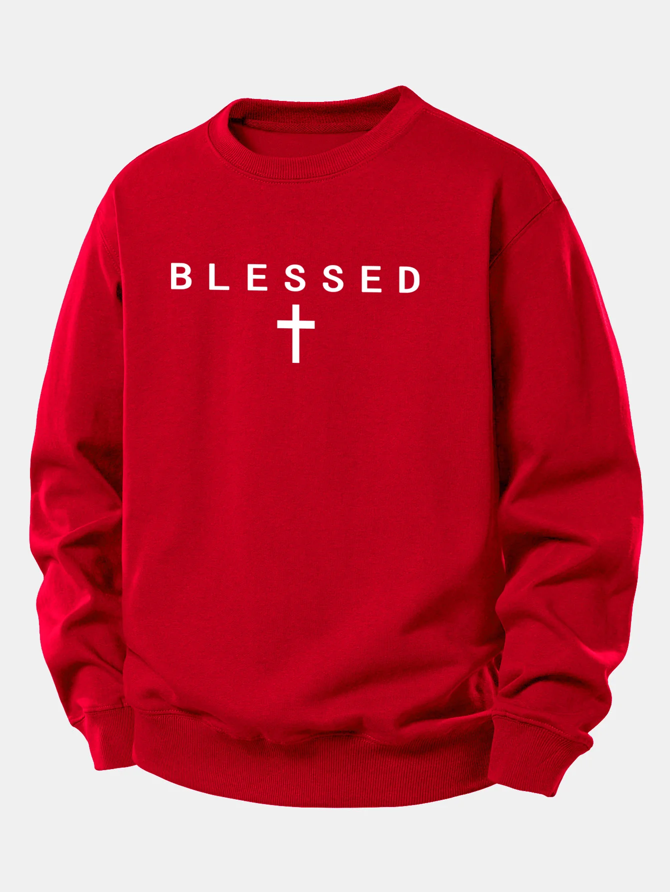 Blessed Cross Print Relax Fit Sweatshirt - Image 10