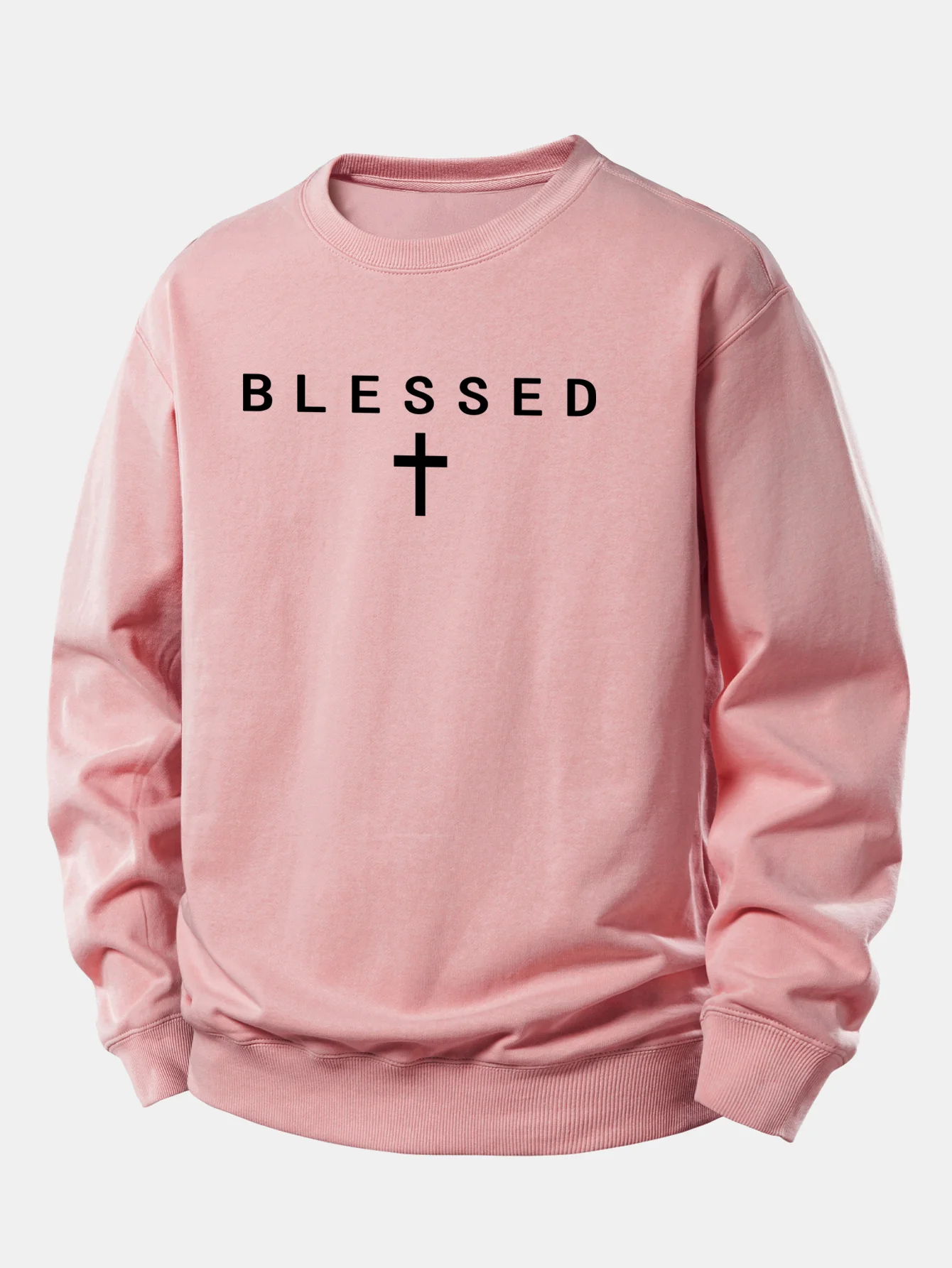 Blessed Cross Print Relax Fit Sweatshirt - Image 4