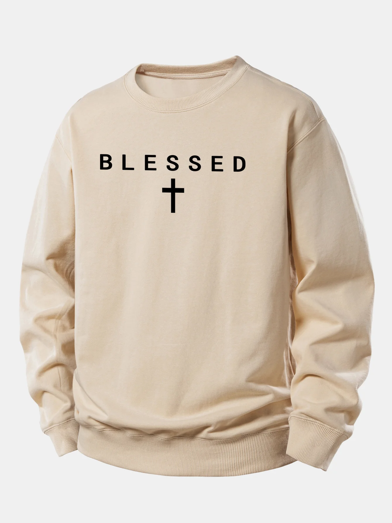 Blessed Cross Print Relax Fit Sweatshirt - Image 5