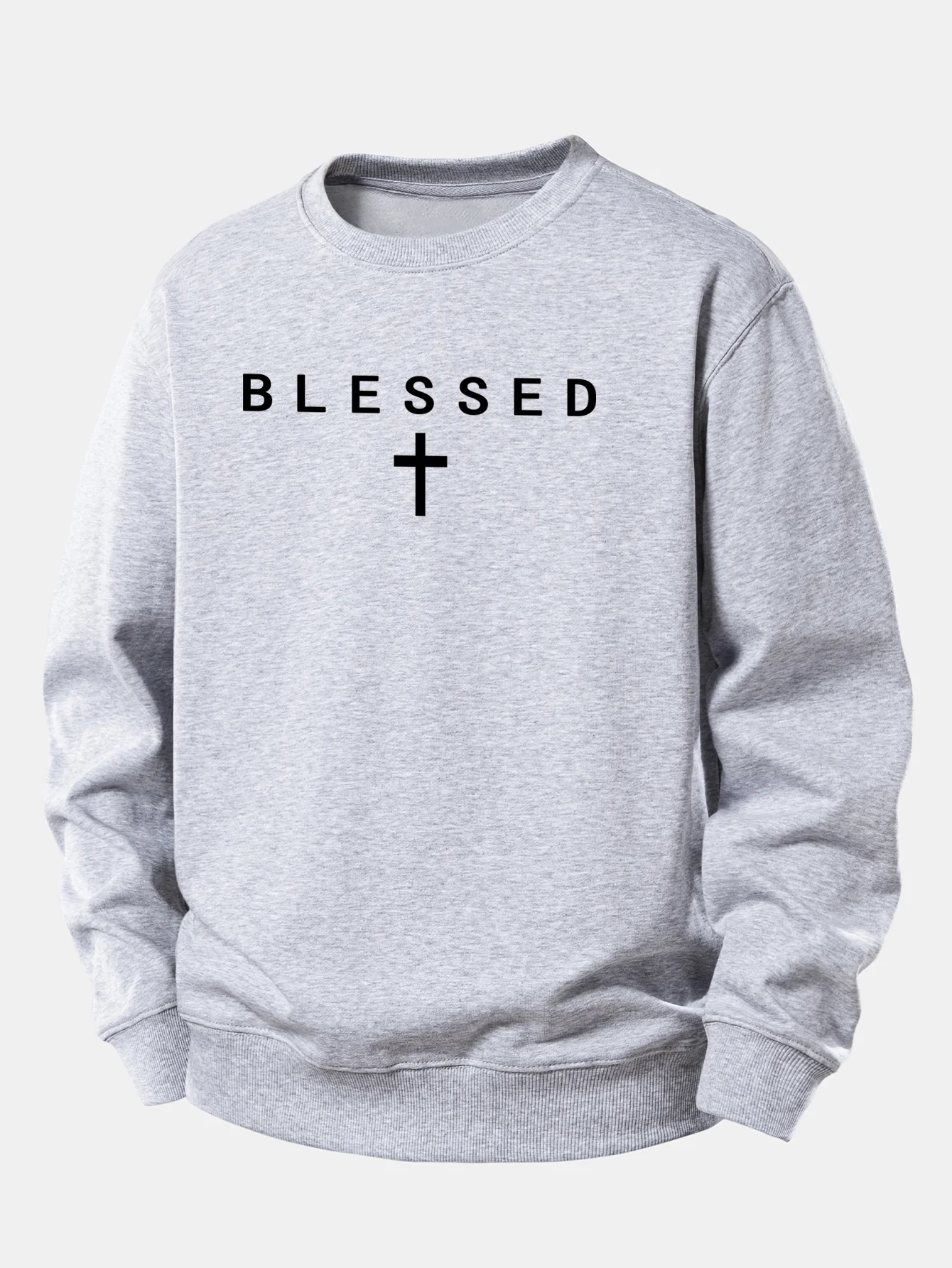 Blessed Cross Print Relax Fit Sweatshirt - Image 6