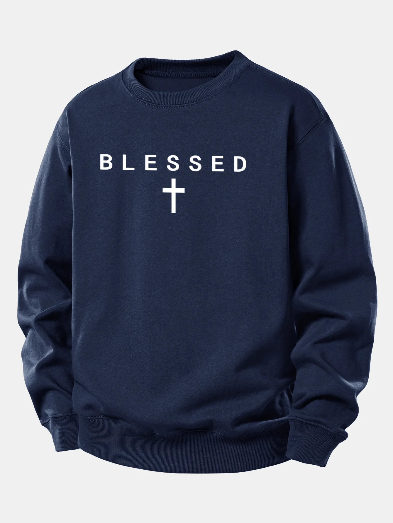 Blessed Cross Print Relax Fit Sweatshirt - Image 7