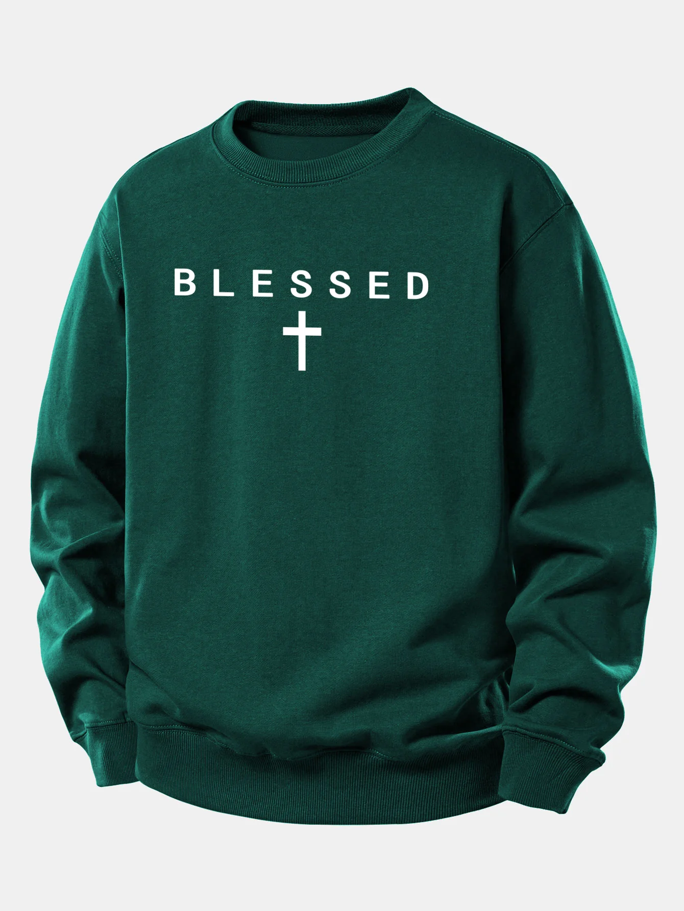 Blessed Cross Print Relax Fit Sweatshirt - Image 9