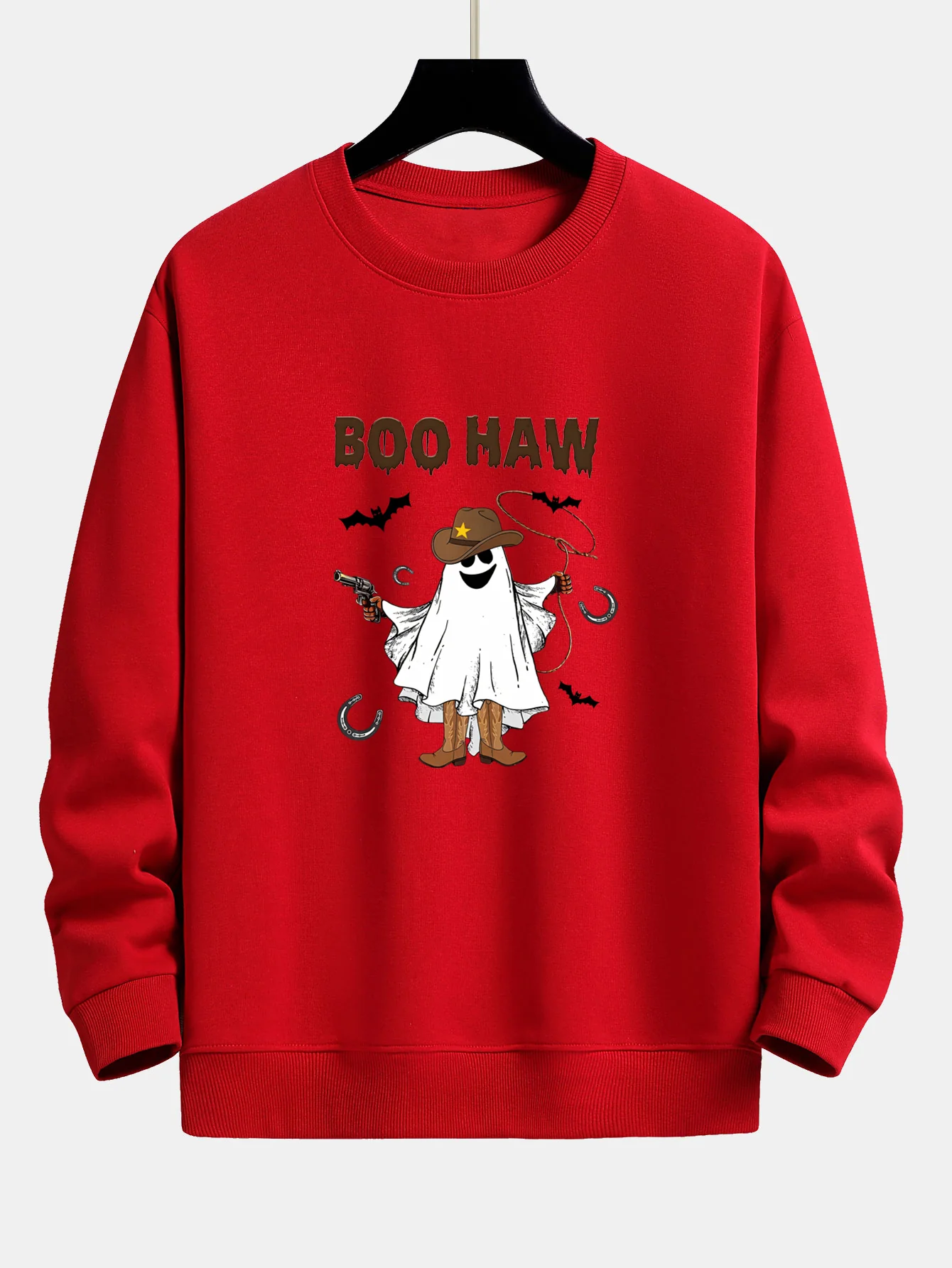 BOO HAW Cowboy Geisterdruck Locker sitzendes Sweatshirt - Image 10