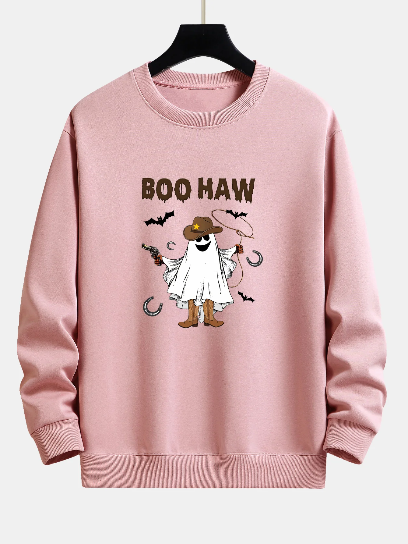 BOO HAW Cowboy Geisterdruck Locker sitzendes Sweatshirt - Image 3