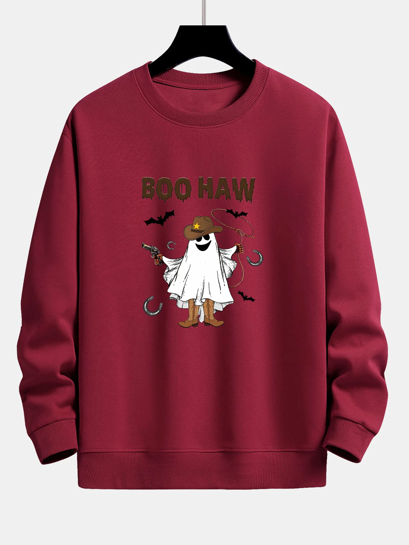 BOO HAW Cowboy Geisterdruck Locker sitzendes Sweatshirt - Image 7
