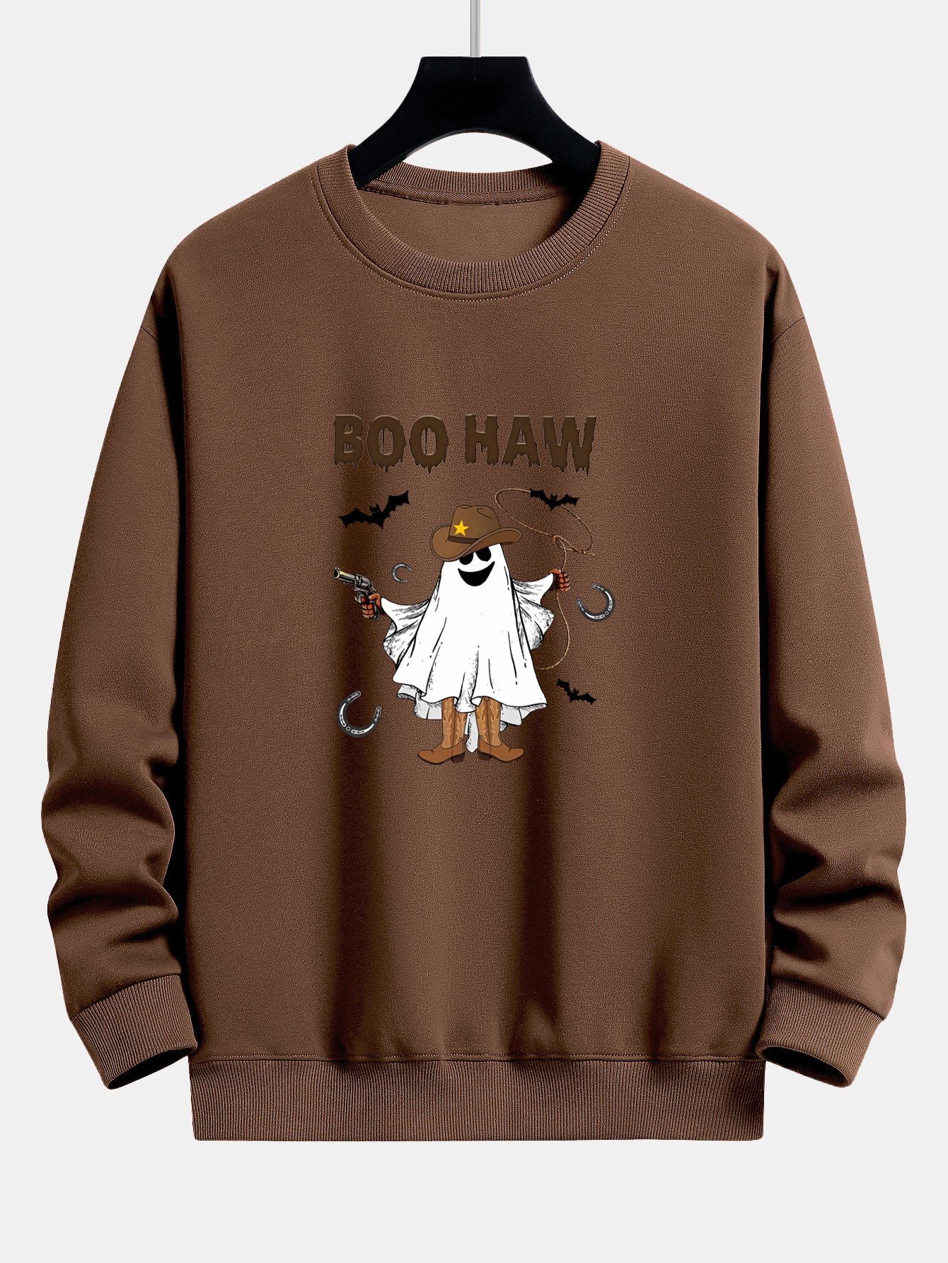 BOO HAW Cowboy Geisterdruck Locker sitzendes Sweatshirt - Image 8