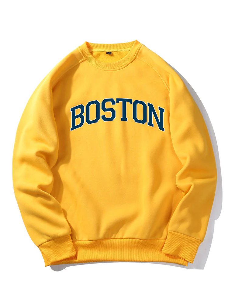 Boston Letter Print Raglanärmel Sweatshirt - Image 3