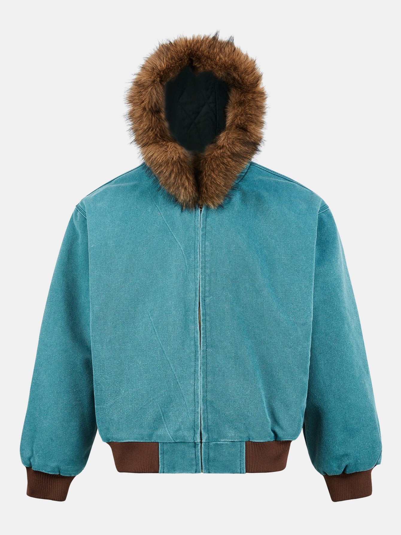 Boxy Kunstpelzkragen Kapuzenjacke - Image 2
