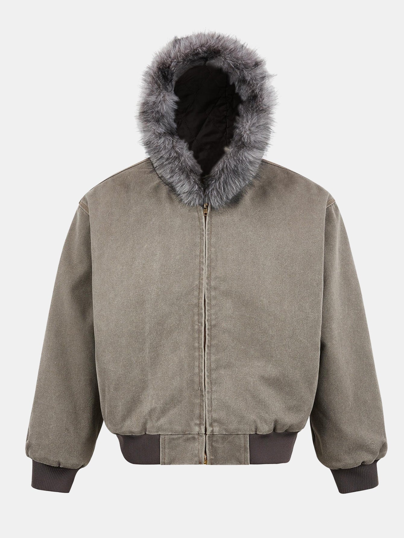 Boxy Kunstpelzkragen Kapuzenjacke - Image 3