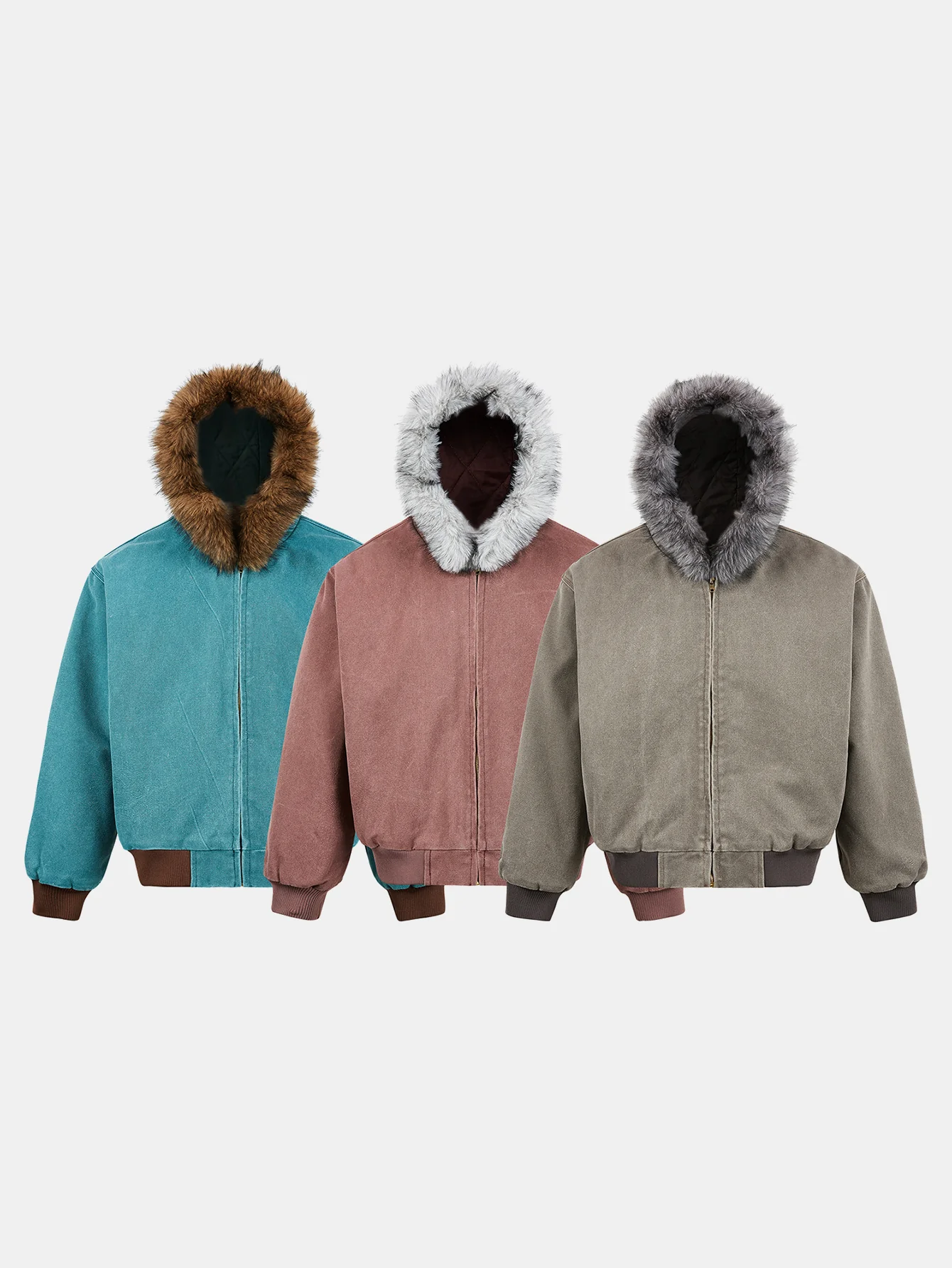 Boxy Kunstpelzkragen Kapuzenjacke - Image 9
