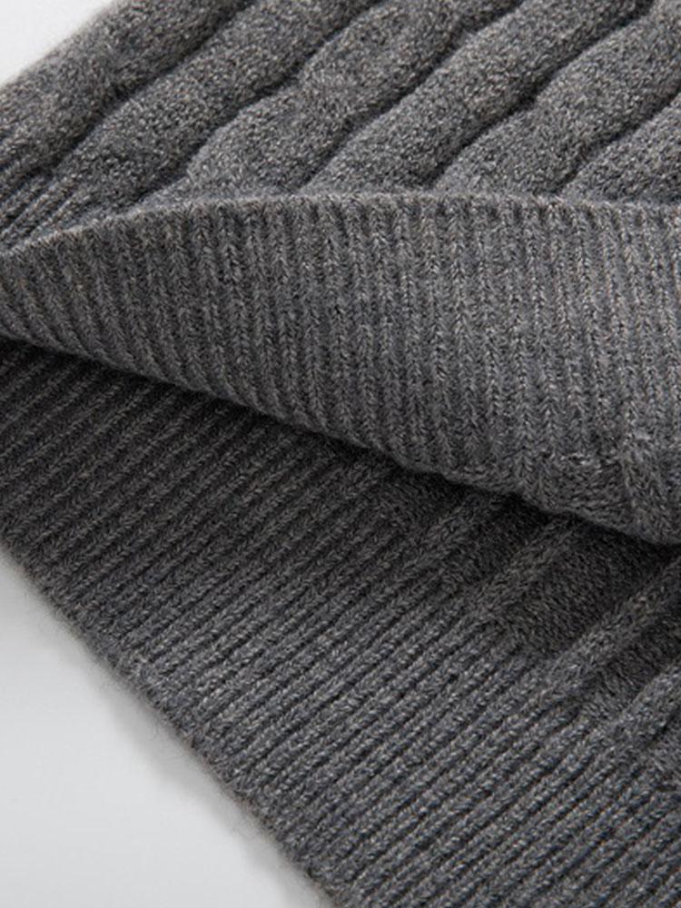 Geflochtener Stehkragen Viertel-Reißverschluss Pullover - Image 10