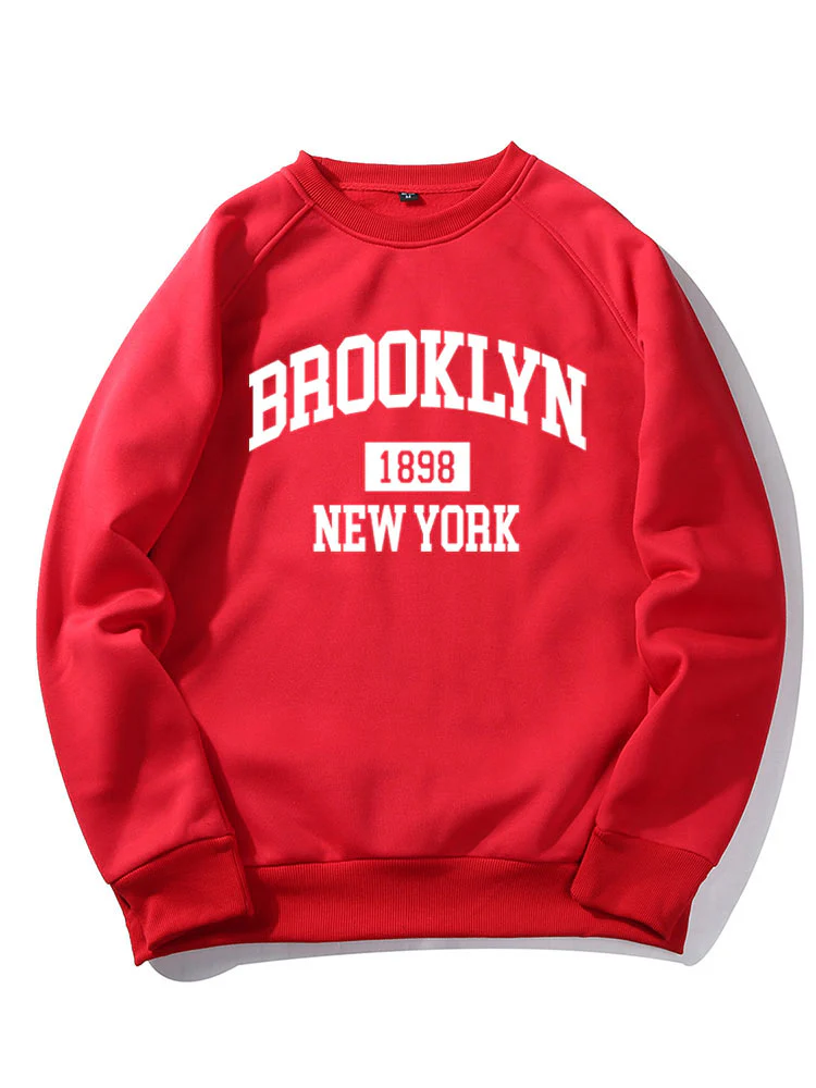 Brooklyn New York Buchstaben Druck Raglan Ärmel Sweatshirt - Image 2