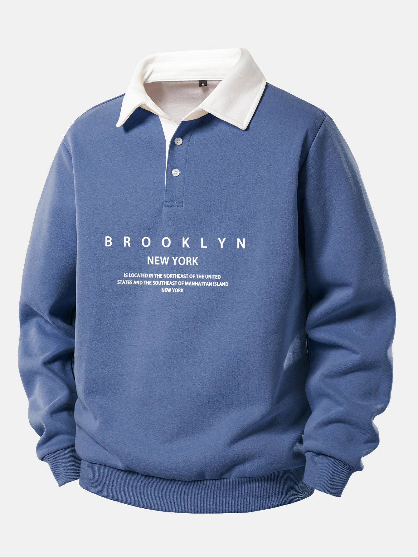 Brooklyn Print Kontrast Poloshirts Kragen Sweatshirt - Image 6