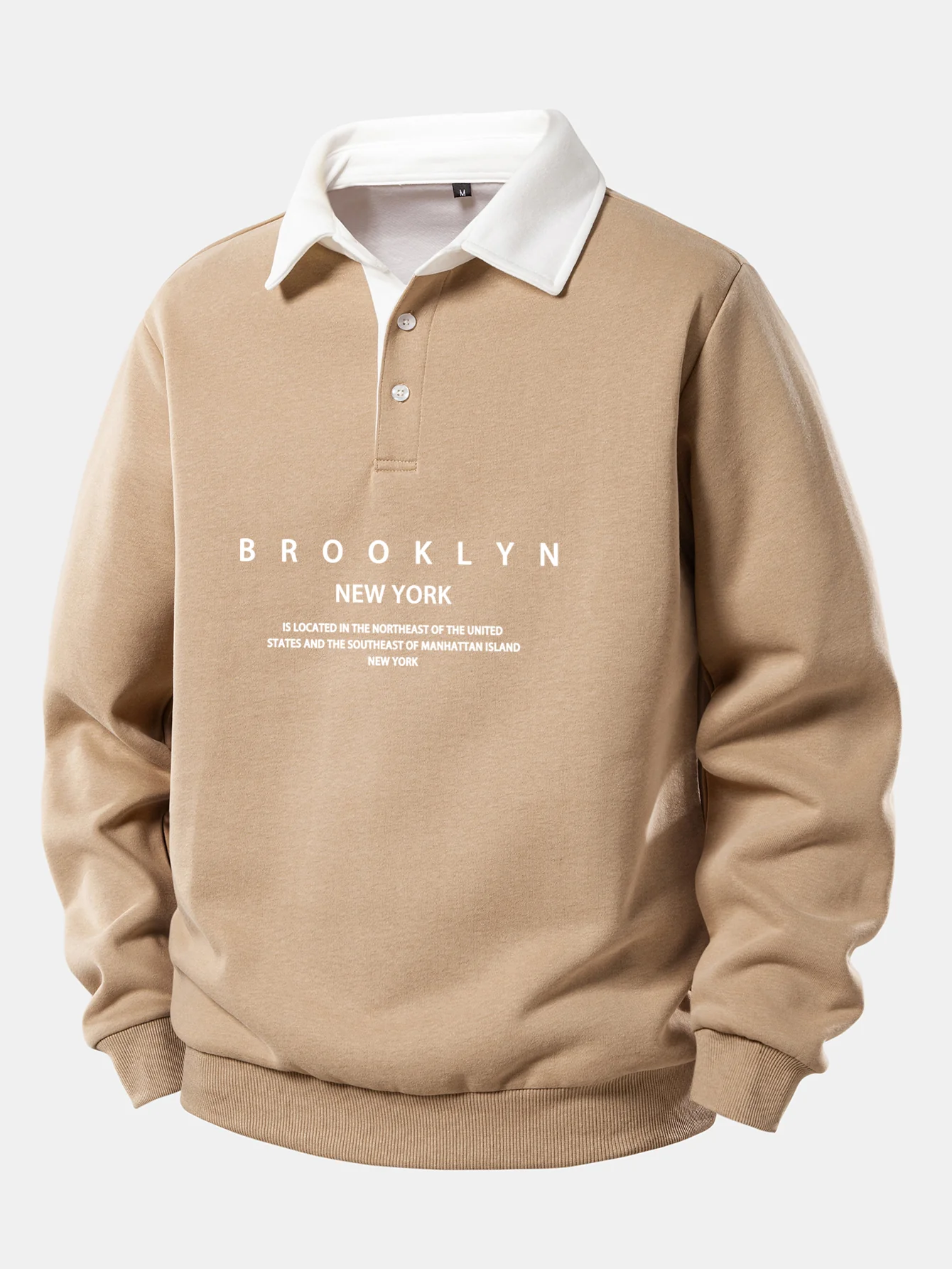 Brooklyn Print Kontrast Poloshirts Kragen Sweatshirt - Image 9