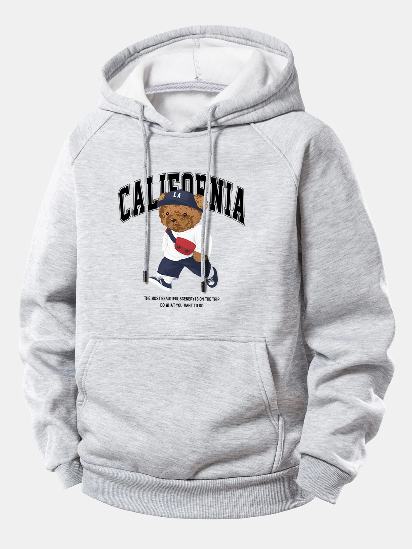 California Bear Print Drawstring Hoodie - Image 5