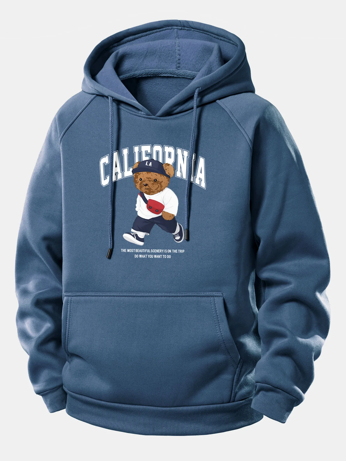 California Bear Print Drawstring Hoodie - Image 9