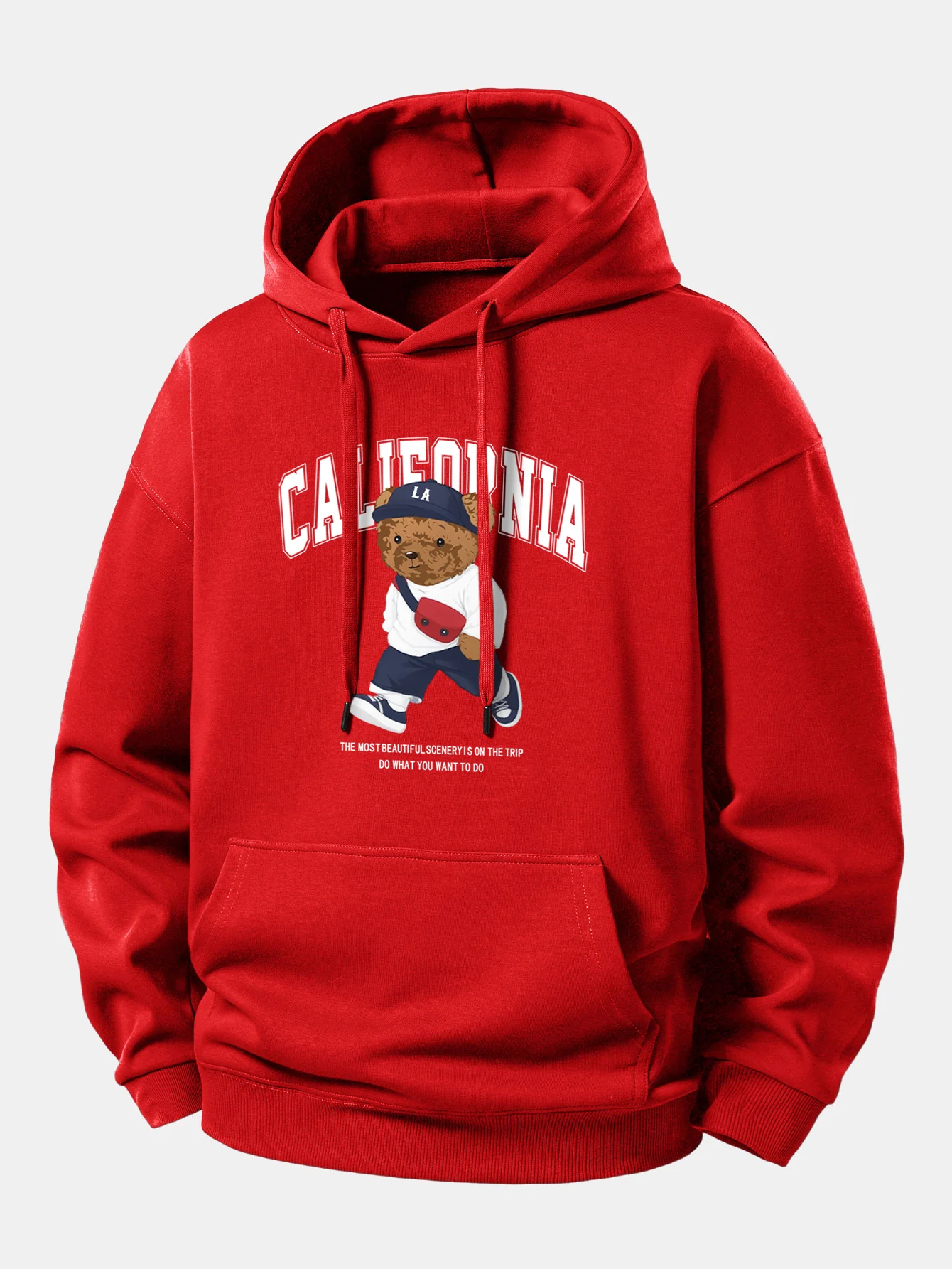California Bear Print Relax Fit Hoodie - Image 11