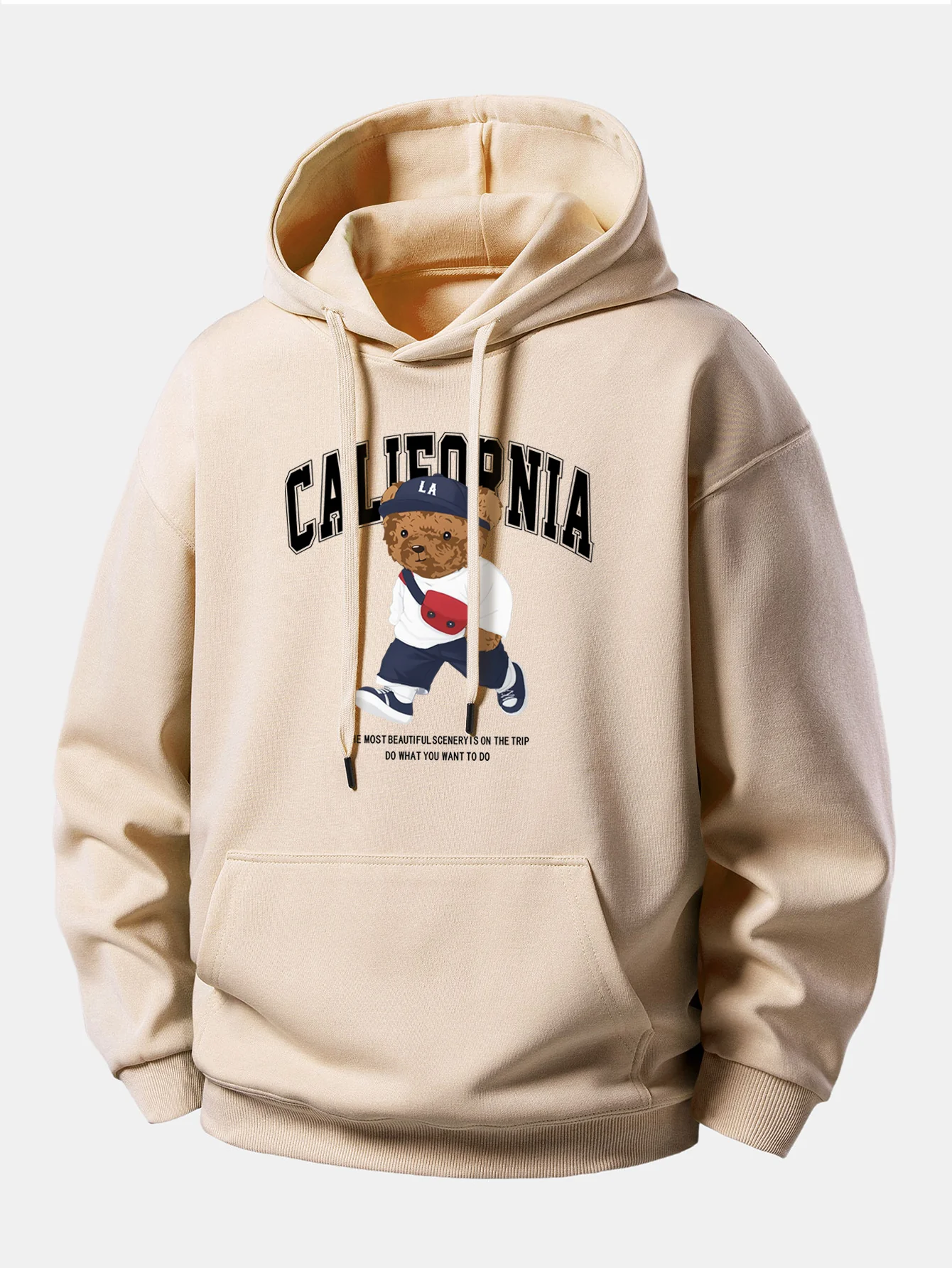 California Bear Print Relax Fit Hoodie - Image 2