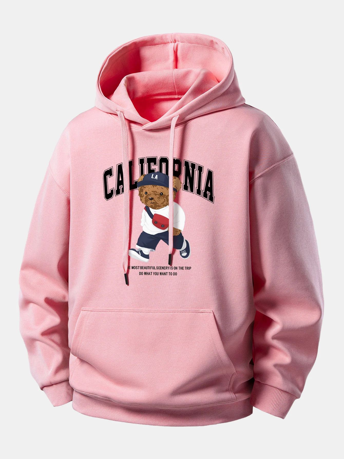 California Bear Print Relax Fit Hoodie - Image 4