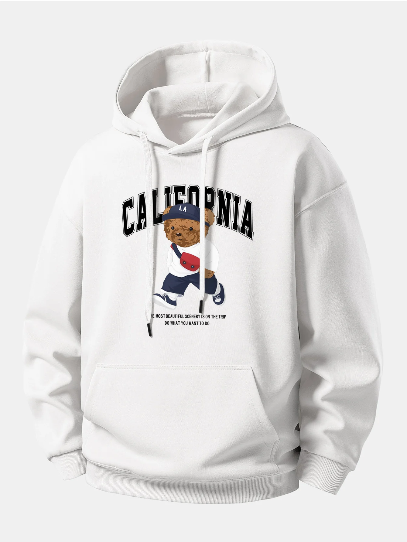 California Bear Print Relax Fit Hoodie - Image 5