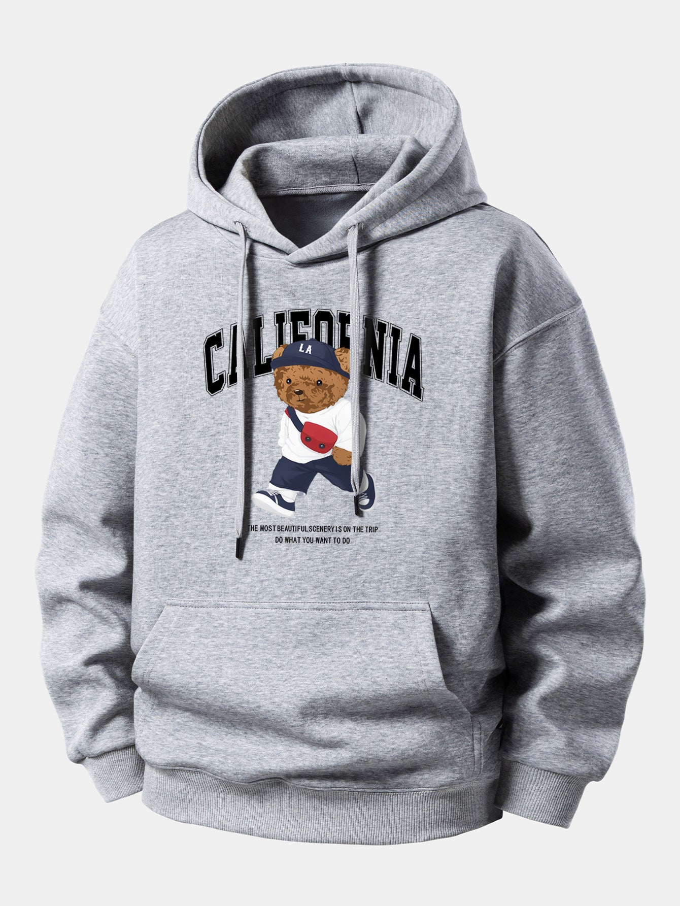 California Bear Print Relax Fit Hoodie - Image 6