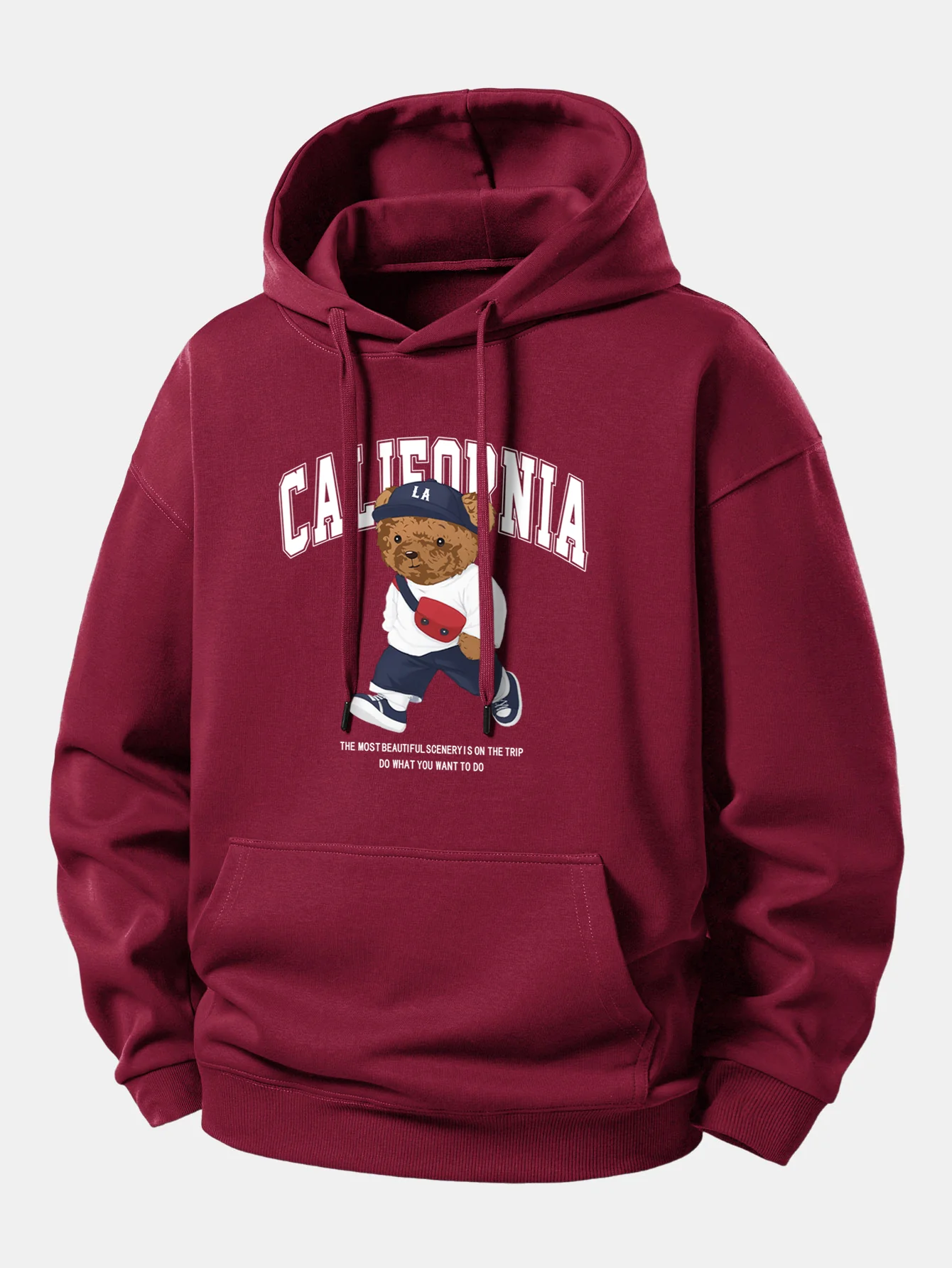 California Bear Print Relax Fit Hoodie - Image 7