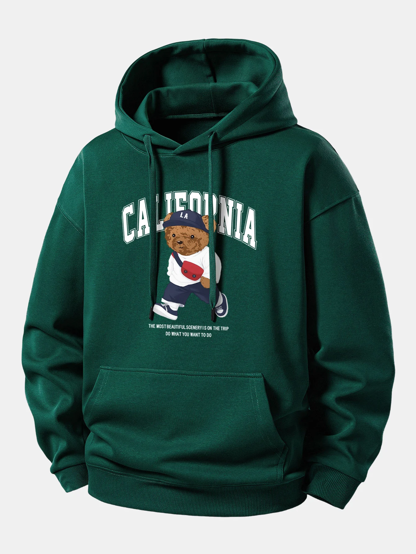 California Bear Print Relax Fit Hoodie - Image 8