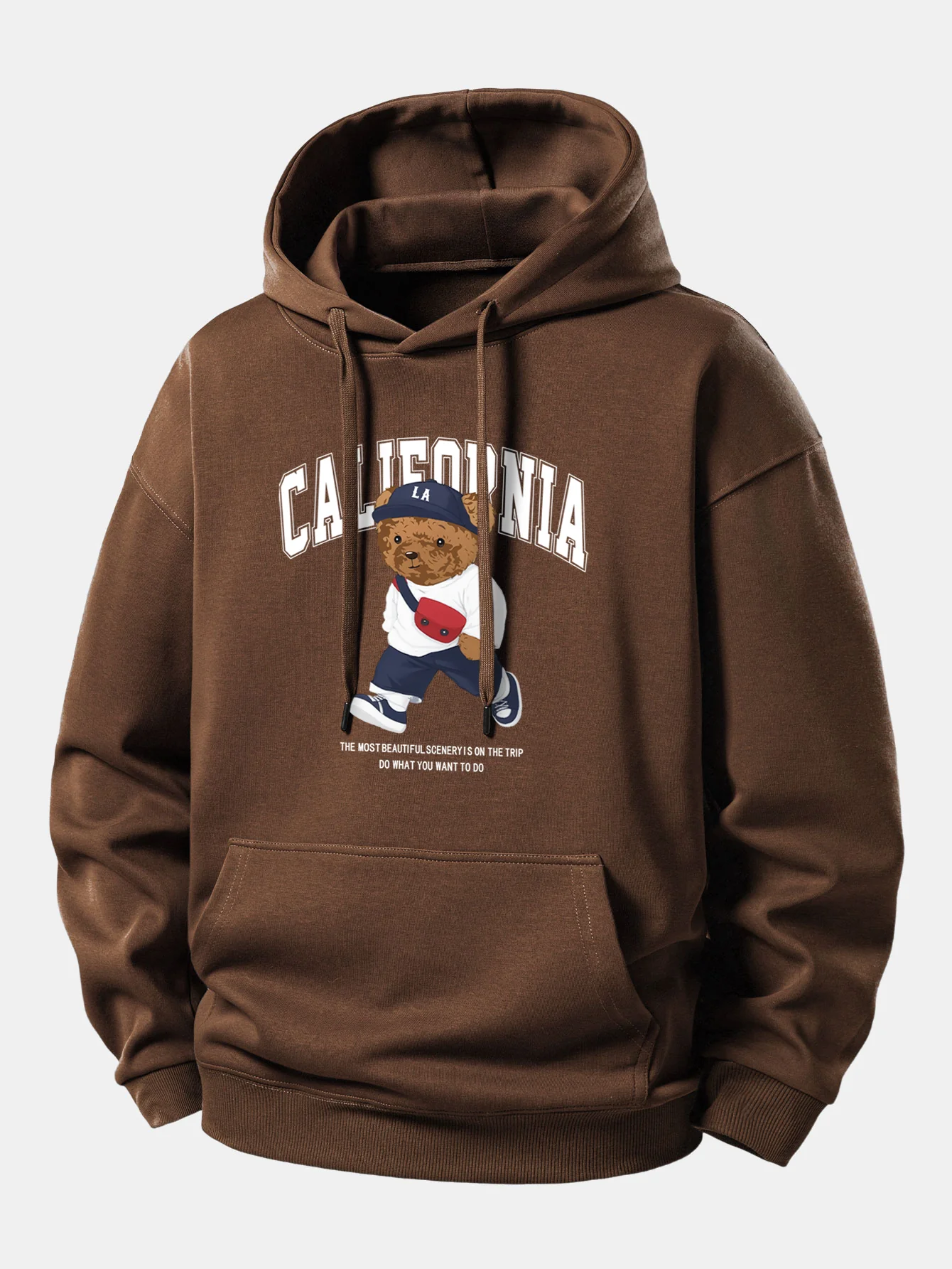 California Bear Print Relax Fit Hoodie - Image 9