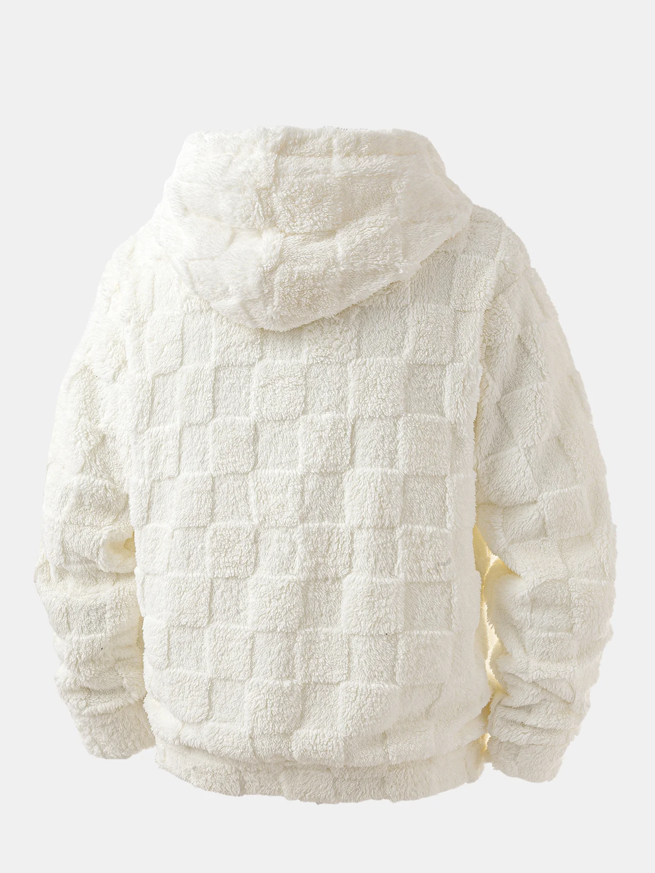 Kalifornien bestickter Teddy-Kapuzenpullover mit Schachbrettmuster - Image 2