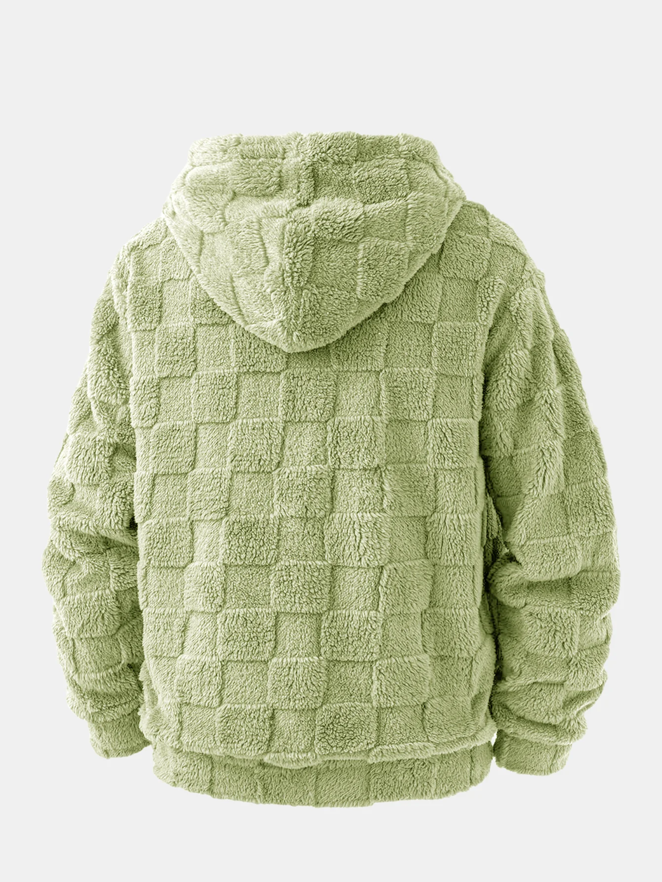 Kalifornien bestickter Teddy-Kapuzenpullover mit Schachbrettmuster - Image 8
