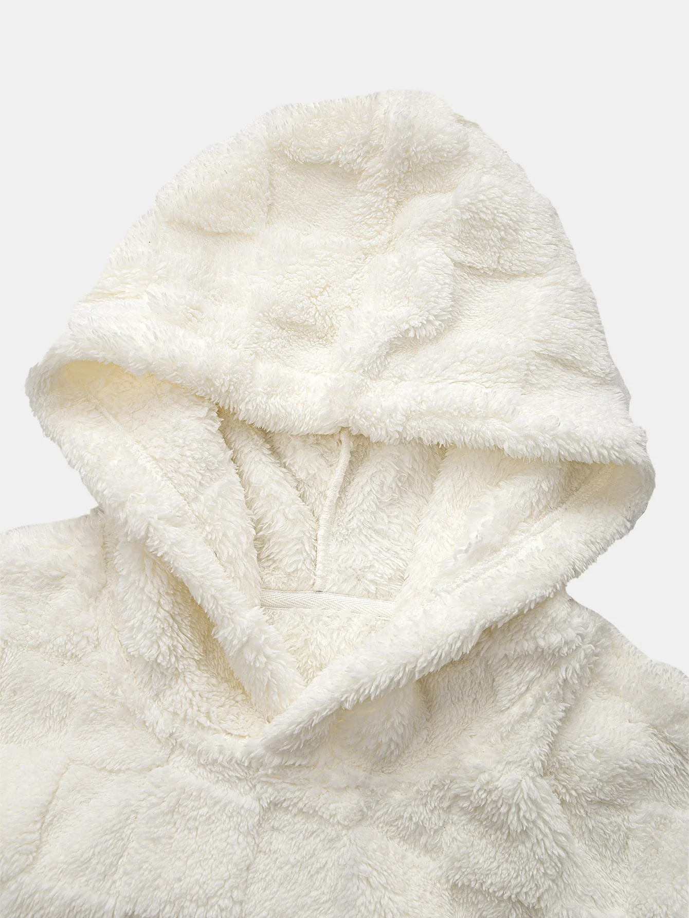 Kalifornien bestickter Teddy-Kapuzenpullover mit Schachbrettmuster - Image 9