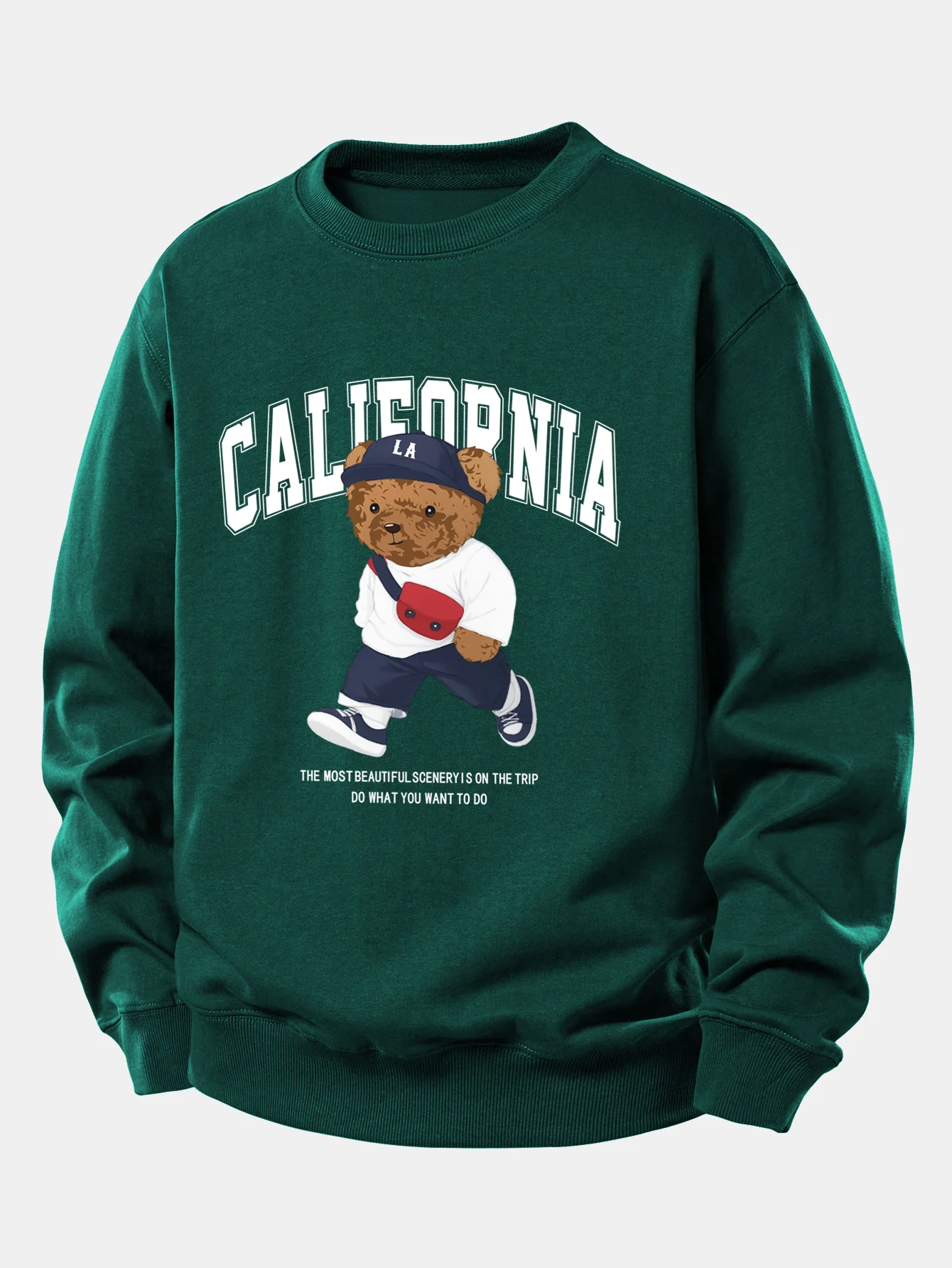 California Mode Bär Druck Locker Sitzendes Sweatshirt - Image 3