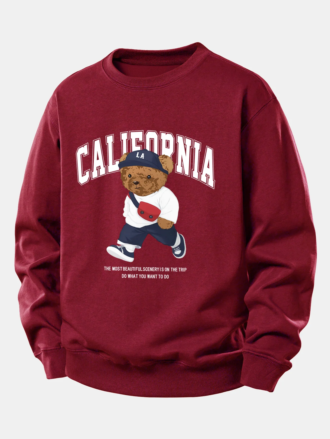 California Mode Bär Druck Locker Sitzendes Sweatshirt - Image 4