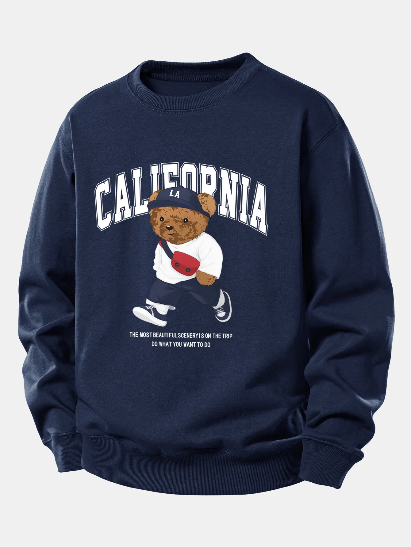 California Mode Bär Druck Locker Sitzendes Sweatshirt - Image 6