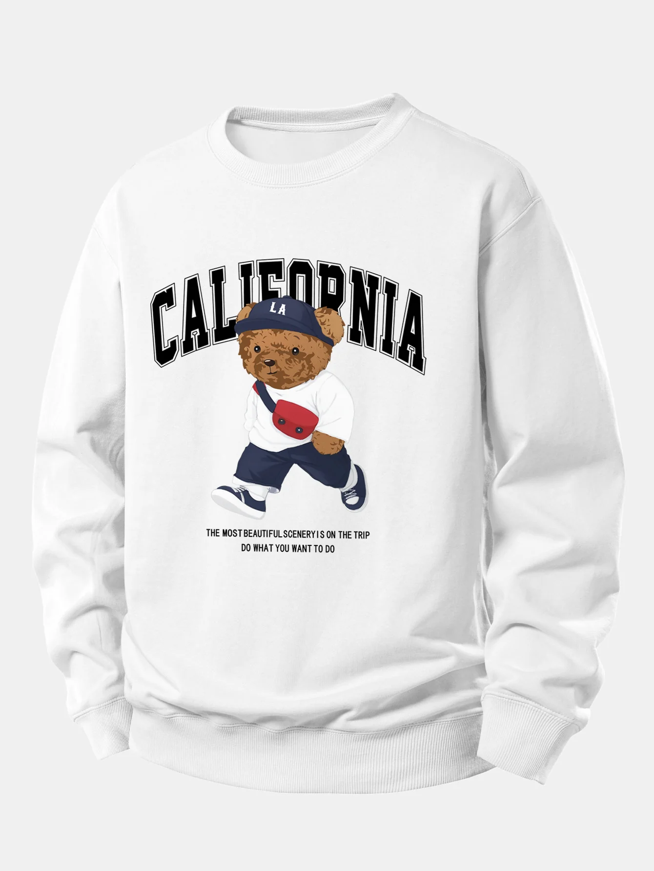 California Mode Bär Druck Locker Sitzendes Sweatshirt - Image 7