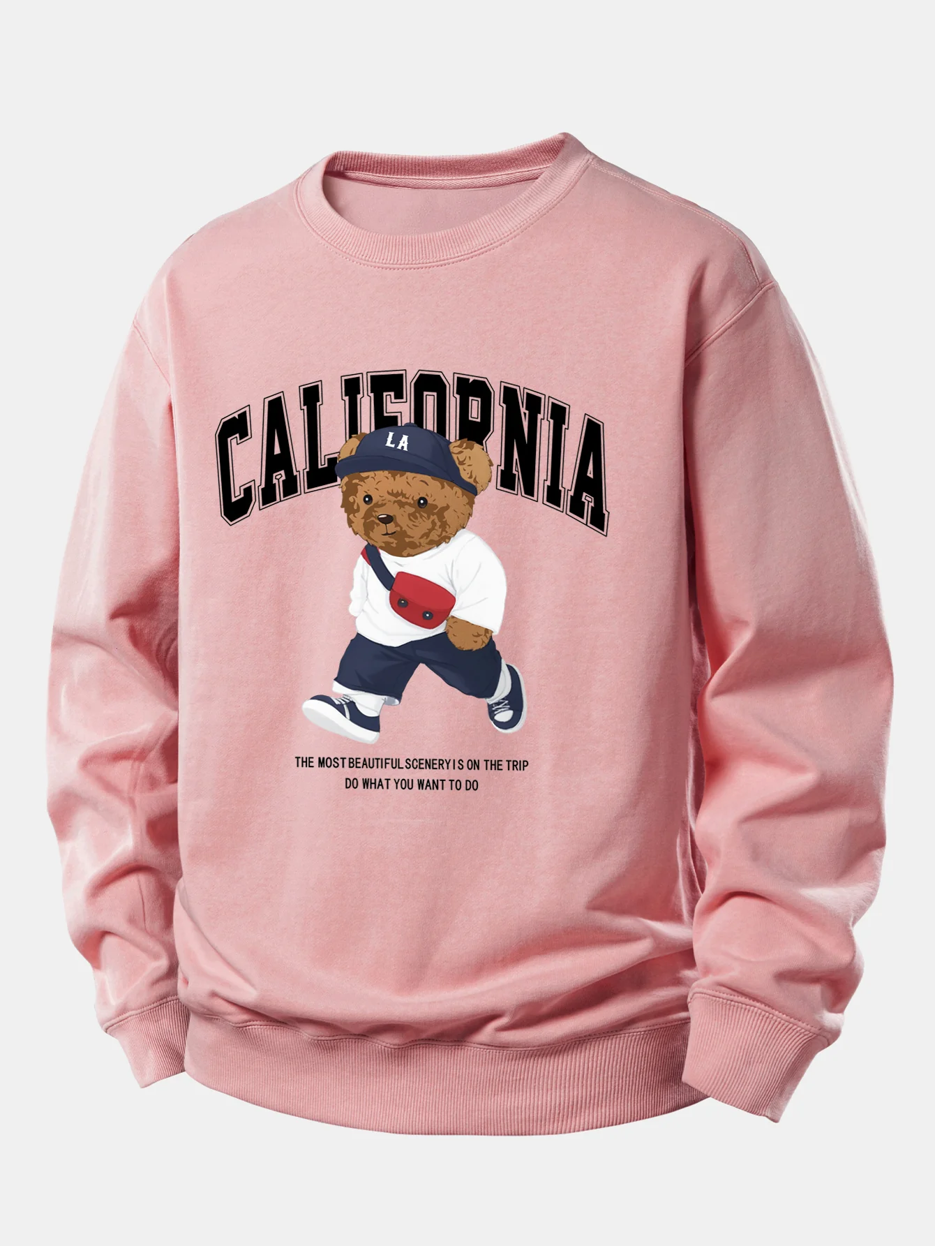 California Mode Bär Druck Locker Sitzendes Sweatshirt - Image 8