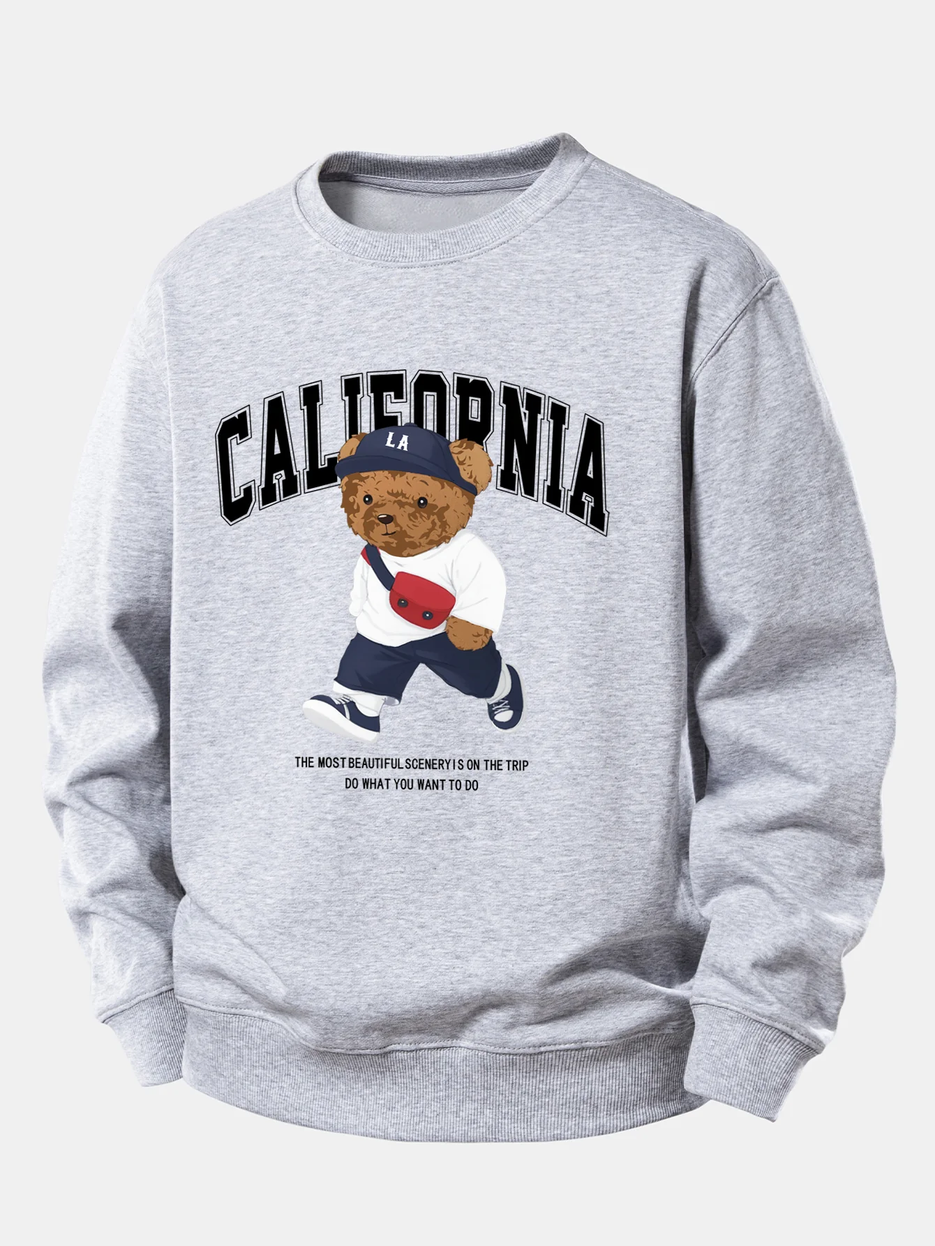 California Mode Bär Druck Locker Sitzendes Sweatshirt - Image 9