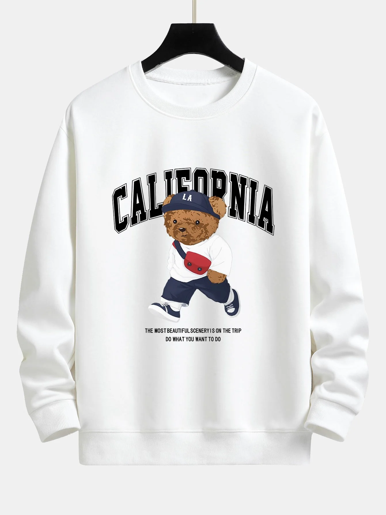 California Fashion Bären Druck Relaxed Fit Sweatshirt - Image 2