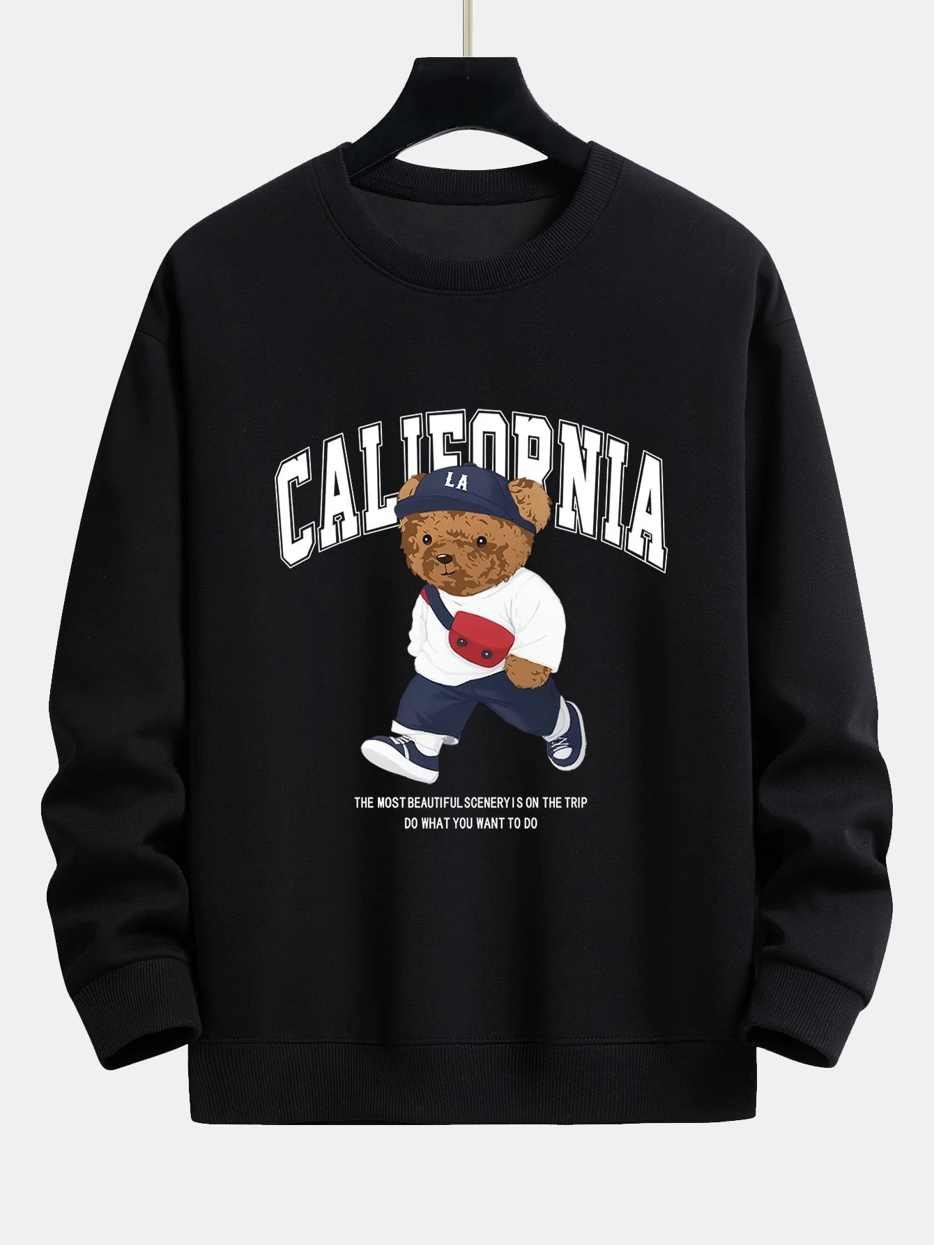 California Fashion Bären Druck Relaxed Fit Sweatshirt - Image 3