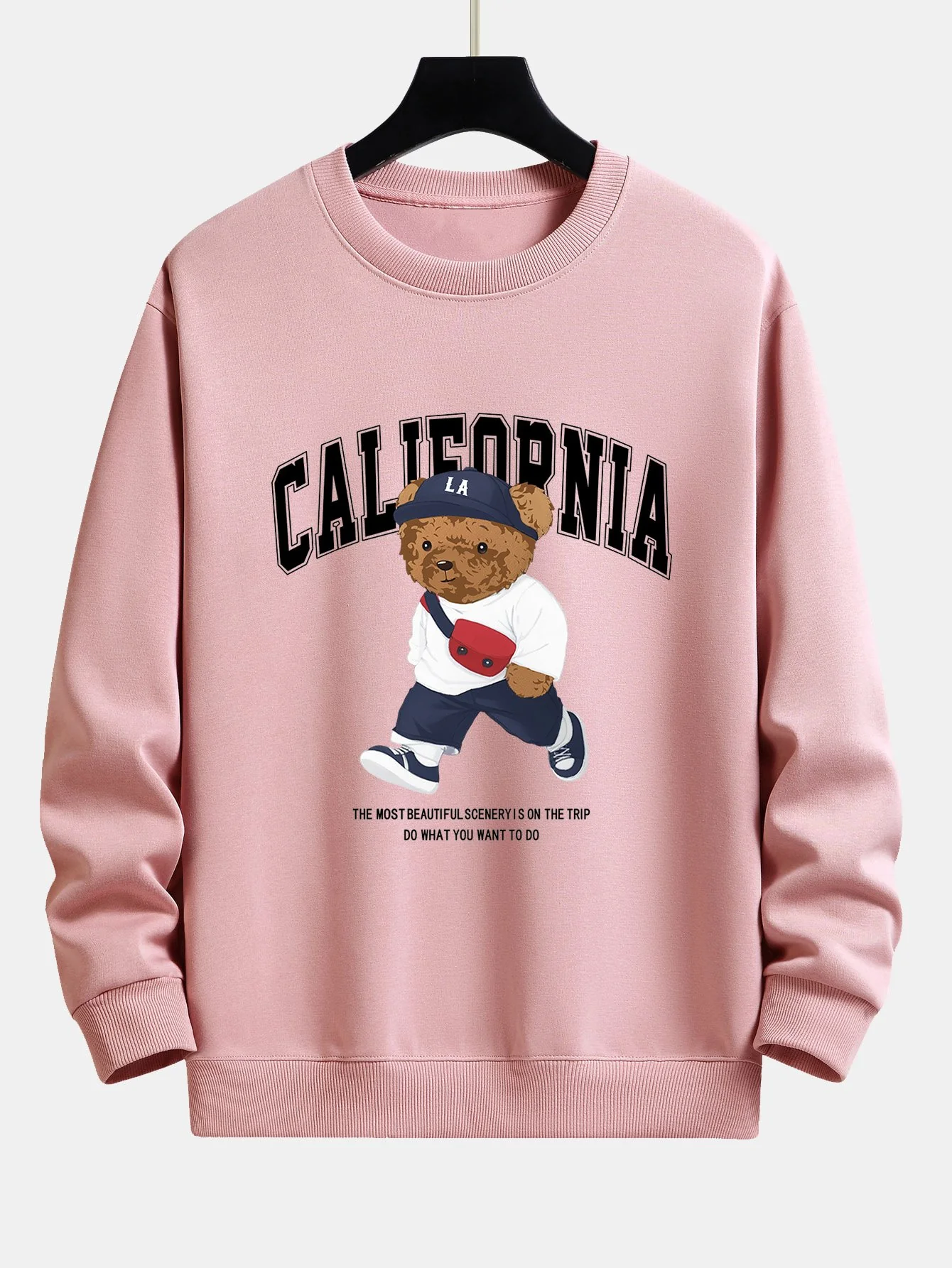 California Fashion Bären Druck Relaxed Fit Sweatshirt - Image 4